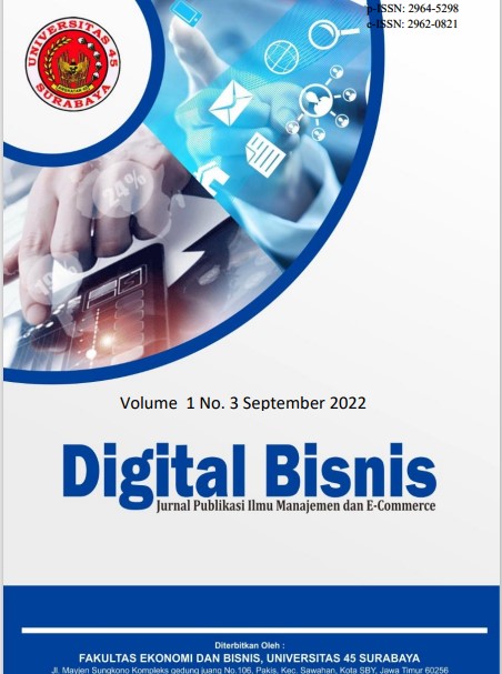 					View Vol. 1 No. 3 (2022): September : Digital Bisnis :  Jurnal Publikasi Ilmu Manajemen dan E-Commerce
				