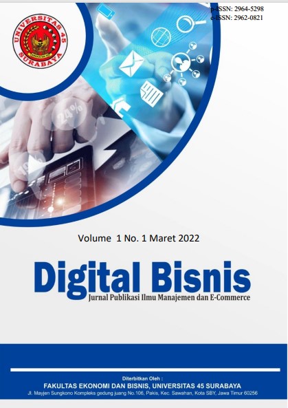 					View Vol. 1 No. 1 (2022): Maret : Digital Bisnis : Jurnal Publikasi Ilmu Manajemen dan E-Commerce
				